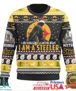 Official Pittsburgh Steelers I Am A Steeler Batman Ugly Christmas Sweater