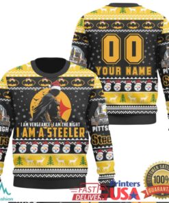 Official Pittsburgh Steelers I Am A Steeler Batman Ugly Christmas Sweater, hoodie, sweater, long sleeve and tank top Official Pittsburgh Steelers I Am A Steeler Batman Ugly Christmas Sweater