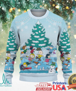 Snoopy & Woodstock Ice Skating Holiday Peanuts Charlie Brown and Friends Ugly Christmas Sweater