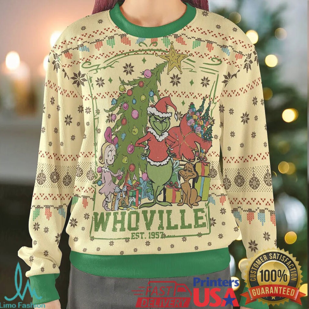 Whoville Vintage Grinch Christmas Ugly Christmas Sweatshirt Whoville Vintage Grinch Christmas Ugly Christmas Sweatshirt